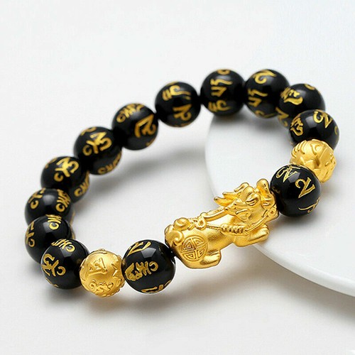 black obsidian feng shui bracelet